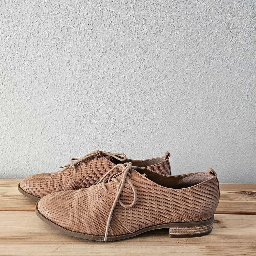 Franco Sarto Beige Lace-Up Flats